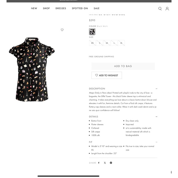 Alice + Olivia Martel Flutter Sleeve Silk Blouse Top - Picture 3 of 13